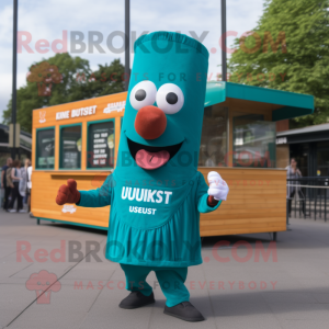 Teal Currywurst mascotte...