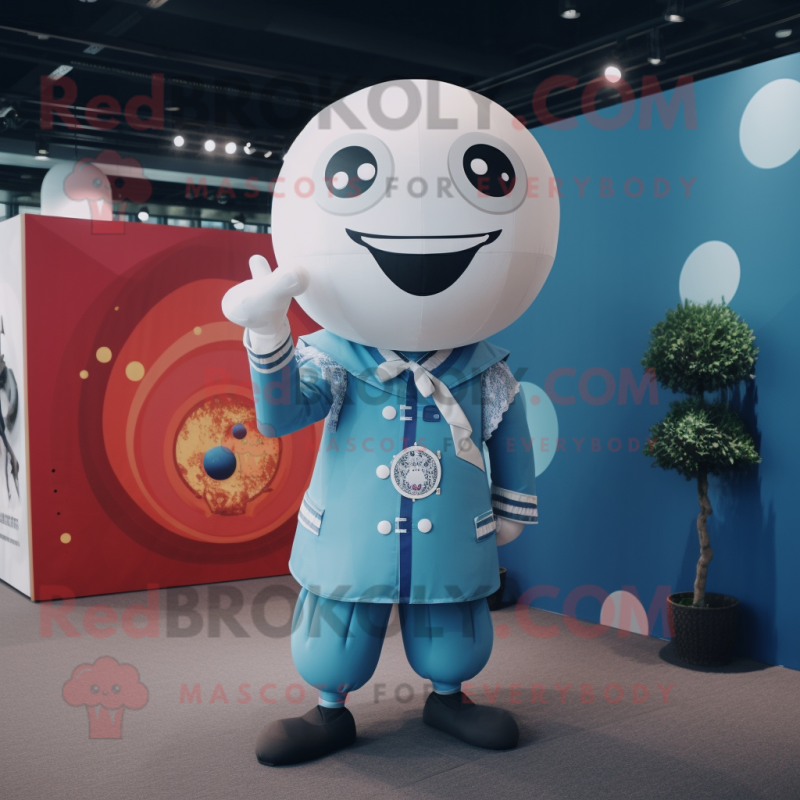 Human Cannon Ball mascot costume character dressed with a Playsuit and Pocket squares