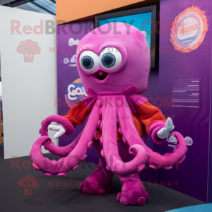 Magenta Octopus maskot...