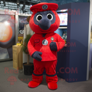 Red Navy Seal maskot drakt...