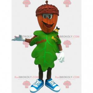 Mascotte van Botte du Hainaut. Eikelmascotte met een blad -