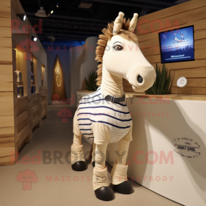 Cream Quagga maskot kostume...