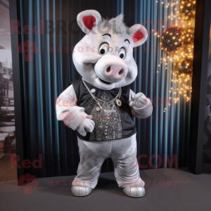 Silver Sow maskot kostym...