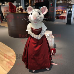 Maroon Rat mascotte kostuum...