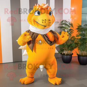 Orange Ankylosaurus maskot...