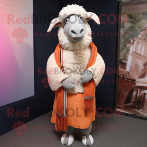 Peach Merino Sheep maskot...