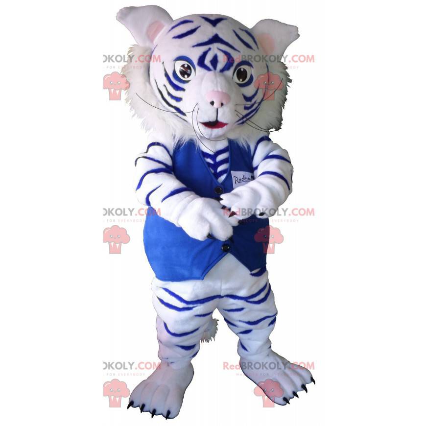Mascotte De Tigre Blanc Et Bleu Mascotte De Bebe Taille L 175 180 Cm