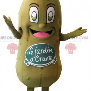 Reusachtige groene augurk mascotte. De tuin van Orante -