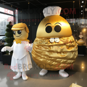 Gold Burgers maskot kostym...