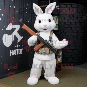 Hvid sniper maskot kostume...