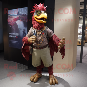 Maroon Rooster maskot...