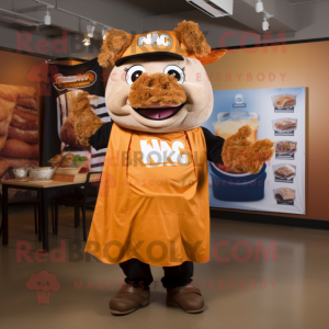 nan Pulled Pork Sandwich mascot costume character dressed with a T-Shirt and Wraps