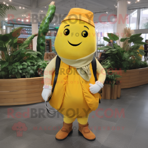 Gul Zucchini maskot kostume...