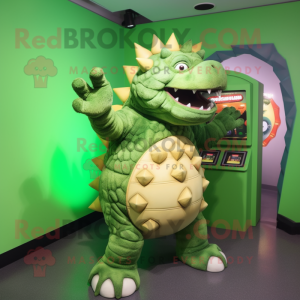 Groen Ankylosaurus mascotte...