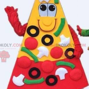 Pizza mascotte, pizzapunt. Reusachtig pizza kostuum -