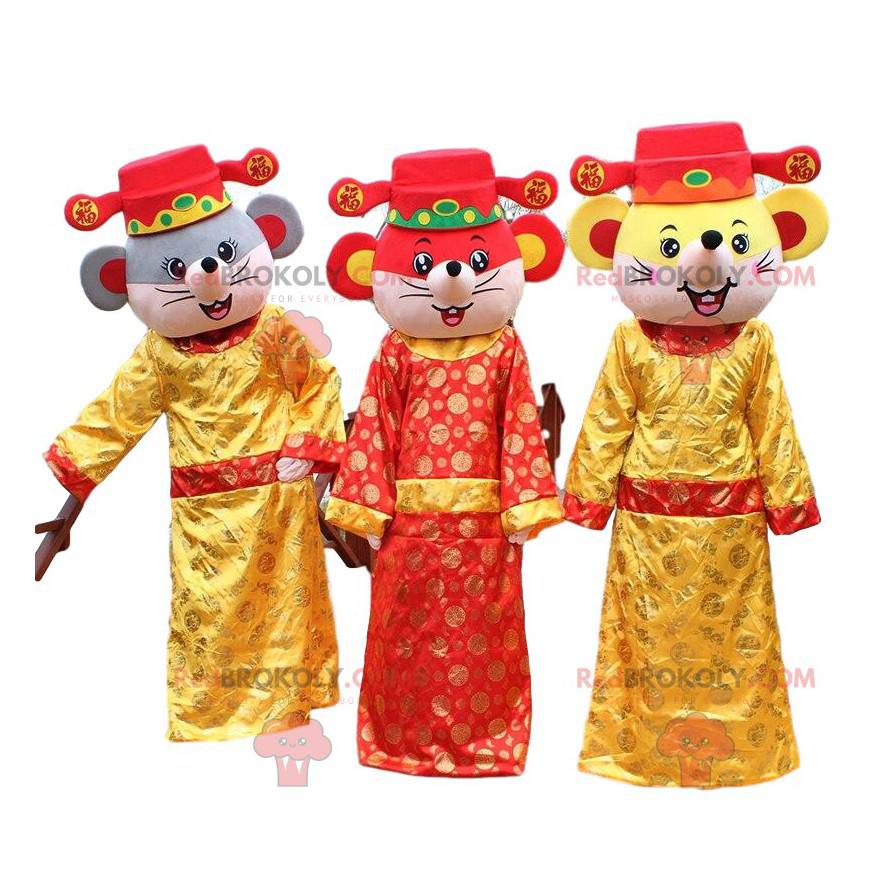 3 Mascottes De Souris Chinoises 3 Chinois Lot Taille L 175 180 Cm