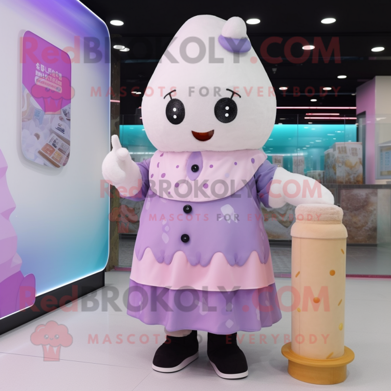 nan Ice Cream mascot costume character dressed with a Sheath Dress and Bracelet watches