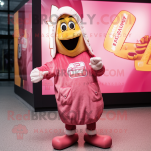 Roze Currywurst mascotte...