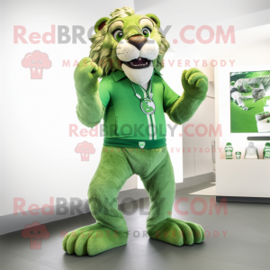 Grüner Smilodon Maskottchen...