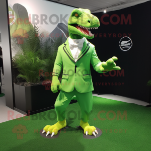 Lime Green T Rex mascotte...