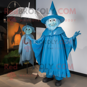 Cyan Witch maskot kostume...