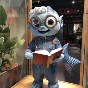 Grå guldfisk maskot kostume...