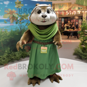 Olive Otter maskot kostume...