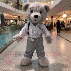 Sølv Teddy Bear maskot...