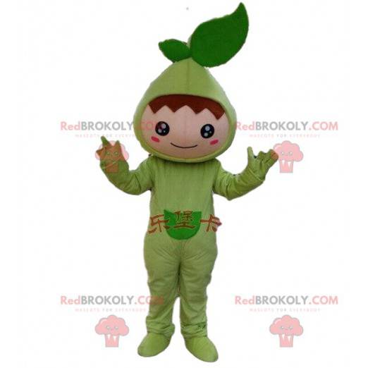 Groene blad vermomming mascotte. Groen blad kostuum -