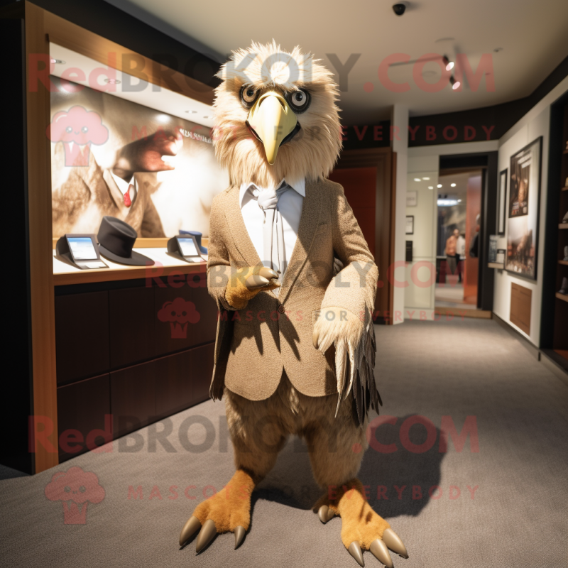 Black Haast'S Eagle mascot costume character dressed with a