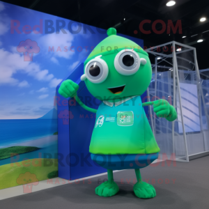 Cyan Green Beer mascot costume character dressed with a Swimwear and Watches