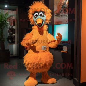 Orange Emu maskot kostym...