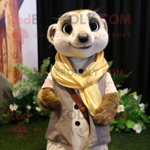 Beige Meerkat maskot...