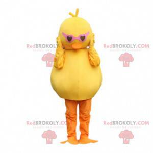 Kanarie mascotte met bril. Chick kostuum - Redbrokoly.com