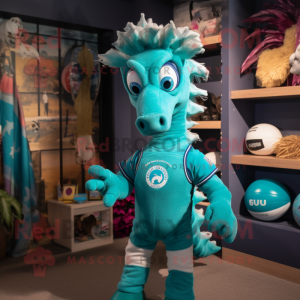 Teal Seahorse mascotte...