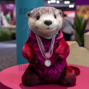 Magenta-Otter Maskottchen...