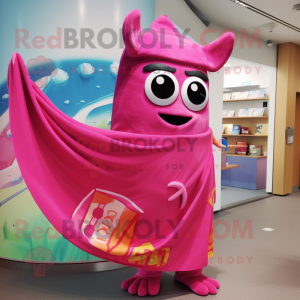 Pink Enchiladas mascot costume character dressed with a One-Piece Swimsuit and Scarves