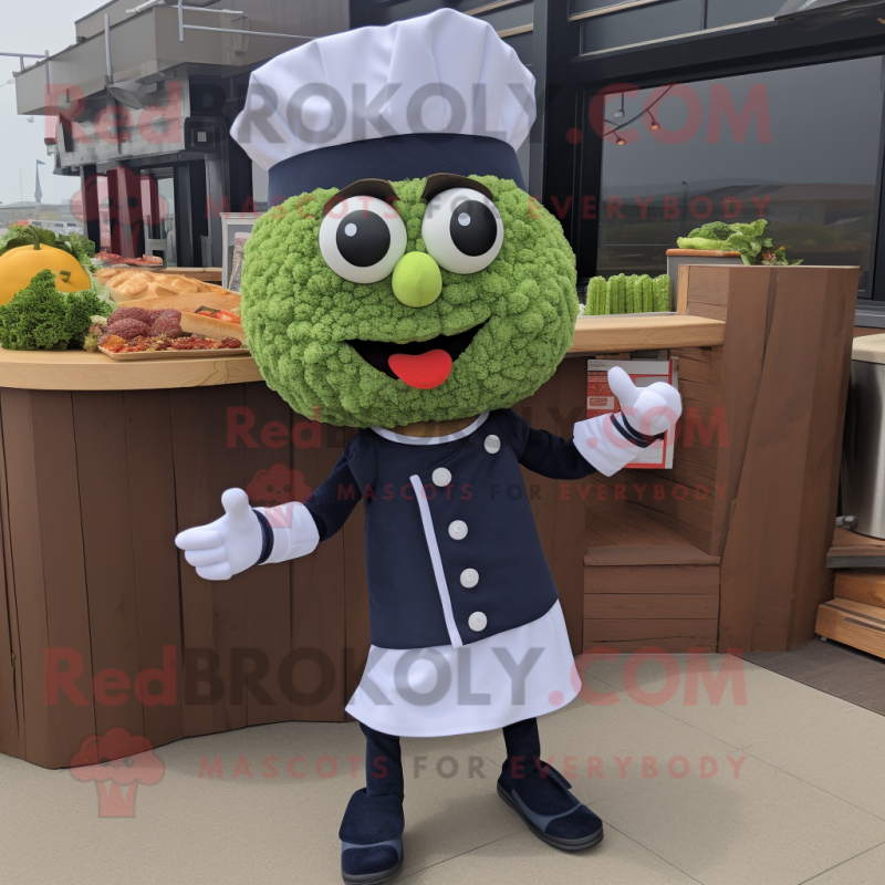 Navy Falafel mascot costume character dressed with a Bermuda Shorts and Shoe clips