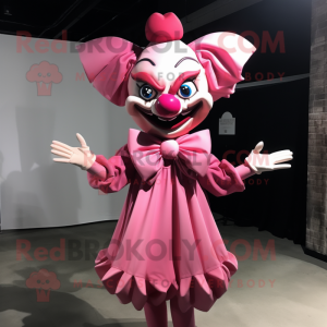 Pink Evil Clown maskot...