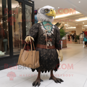 nan Bald Eagle mascot costume character dressed with a Empire Waist Dress and Handbags