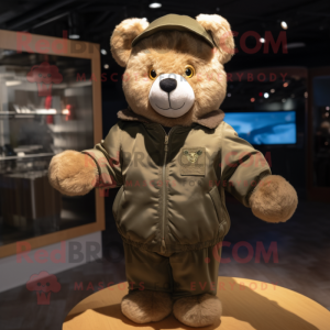 Olive Teddy Bear mascotte...