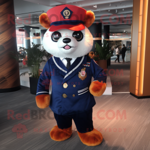 Navy Red Panda maskot...