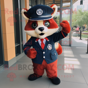 Navy Red Panda maskot...