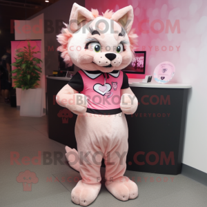 Pink Bobcat maskot kostume...