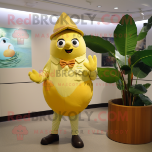 Gul Mango maskot drakt...