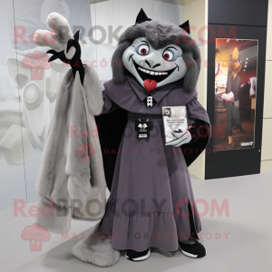 Grå vampyr maskot kostume...