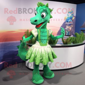 Green Seahorse mascotte...