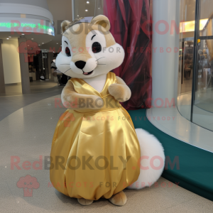 Gold Ferret maskot kostym...