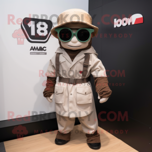 nan Para Commando mascot costume character dressed with a Board Shorts and Caps