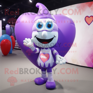 Lavender Heart Shaped Balloons mascot costume character dressed with a Shorts and Cummerbunds